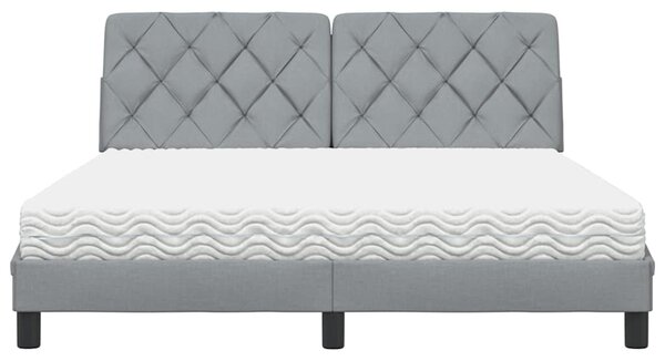 Postel s matrací světle šedá 160 x 200 cm textil 3310748