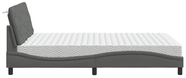 Postel s matrací tmavě šedá 120 x 200 cm textil 3310728