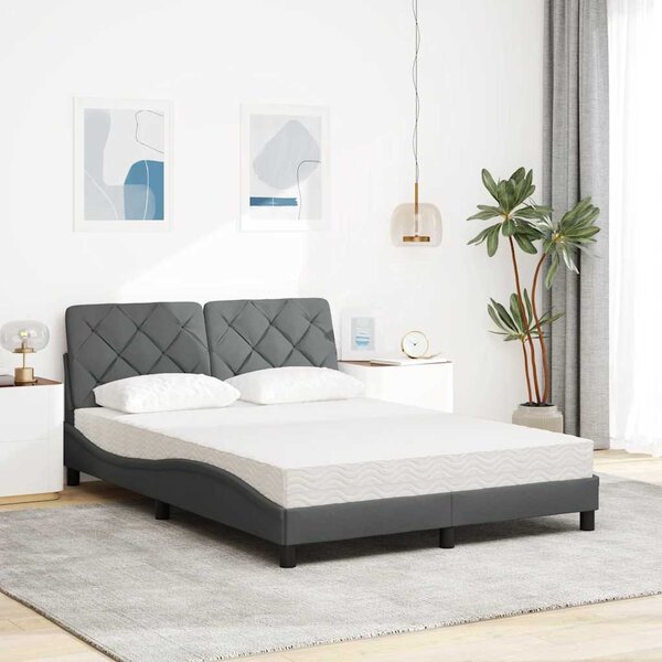 Postel s matrací tmavě šedá 120 x 200 cm textil 3310728