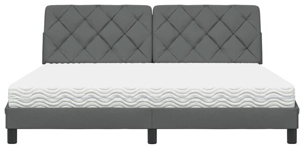 Postel s matrací tmavě šedá 180 x 200 cm textil 3310756
