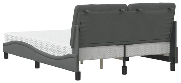 Postel s matrací tmavě šedá 120 x 200 cm textil 3310728