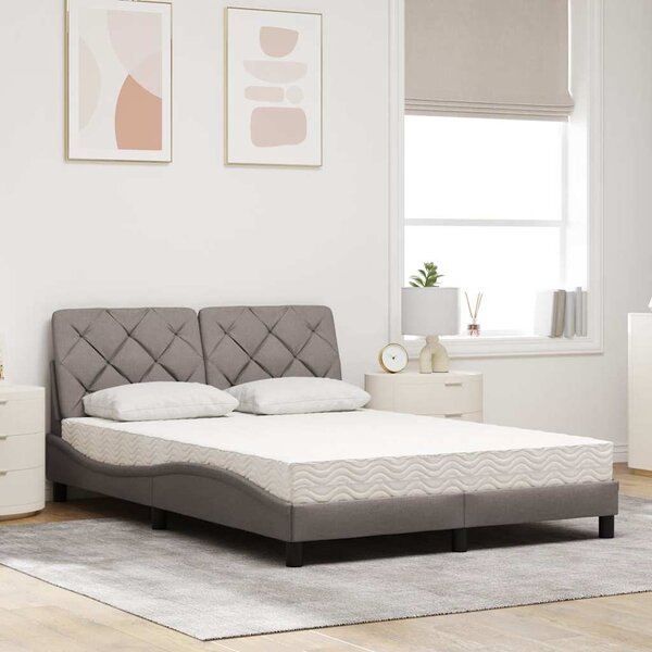 Postel s matrací taupe 120 x 200 cm textil 3310731
