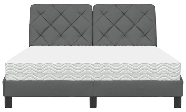 Postel s matrací tmavě šedá 120 x 200 cm textil 3310728