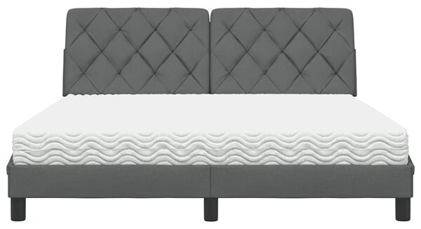 Postel s matrací tmavě šedá 160 x 200 cm textil 3310749