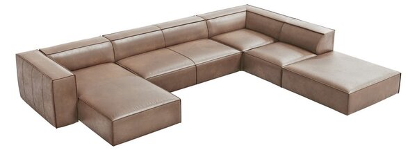 Světle hnědá kožená rohová pohovka (pravý roh) Madame – Windsor & Co Sofas