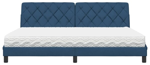 Postel s matrací modrá 200 x 200 cm textil 3310768