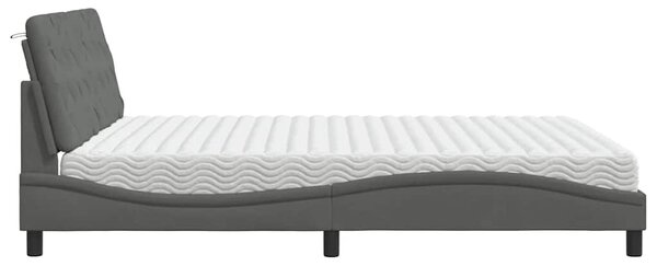 Postel s matrací tmavě šedá 180 x 200 cm textil 3310756