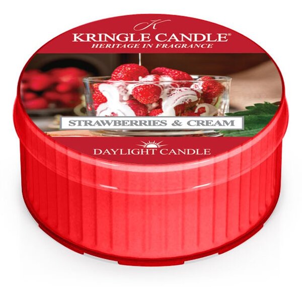 Kringle Candle Strawberries & Cream čajová svíčka 42 g