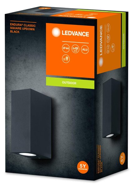 LEDVANCE venkovní nástěnné svítidlo ENDURA Classic Square UpDown černá 4058075763647