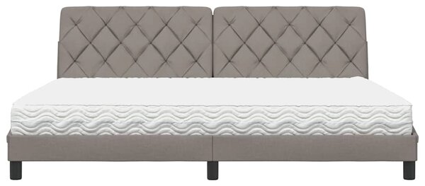 Postel s matrací taupe 200 x 200 cm textil 3310766