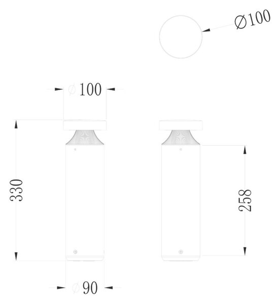 Deko-Light venkovní stojací svítidlo Faro 33, 12 W, 3000 K, tmavěšedá 730519