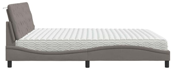 Postel s matrací taupe 200 x 200 cm textil 3310766