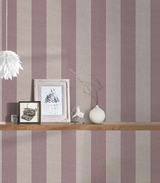 A.S. Création | Vliesová tapeta na zeď Natural Living 38665-4 | 0,53 x 10,05 m | fialová, béžová, růžová, vínová