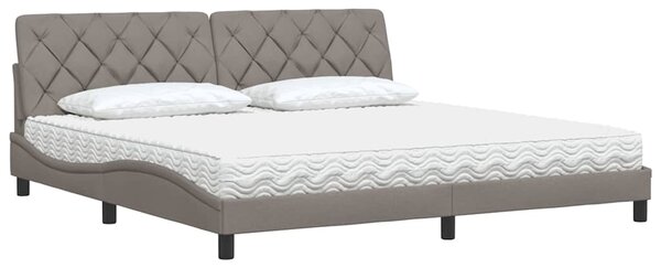 Postel s matrací taupe 200 x 200 cm textil 3310766