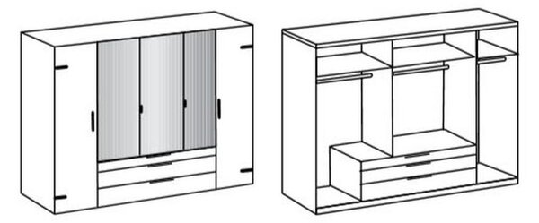 Šatní skříň DETROIT šířka 250cm