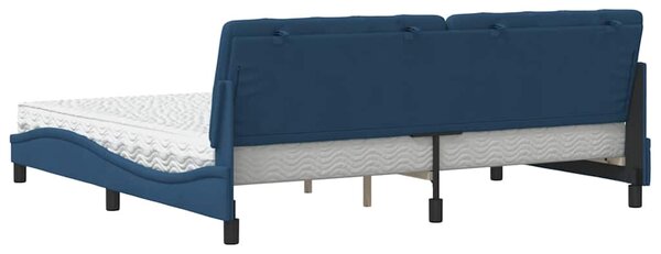 Postel s matrací modrá 200 x 200 cm textil 3310768