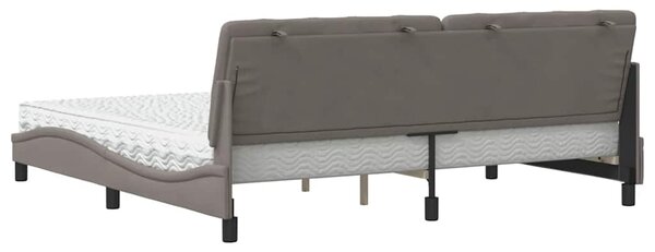 Postel s matrací taupe 200 x 200 cm textil 3310766