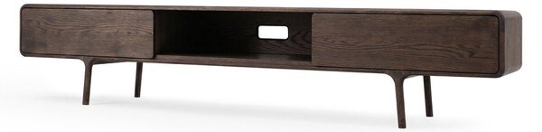 Hnědý TV stolek z dubového dřeva 220x45x45 cm Fawn – Gazzda
