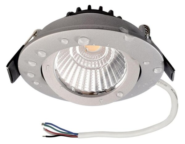 Deko-Light vestavné bodové svítidlo Dione IP44, 7W, RGB+3000 K, světlešedá 565451