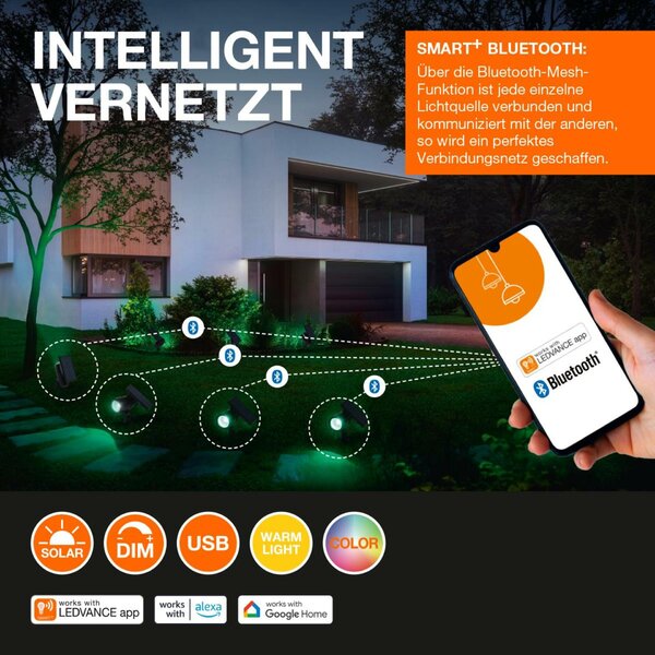 LEDVANCE venkovní nástěnné svítidlo ENDURA Style Solar Oval Wall Sensor 6W 3000K 4058075766228