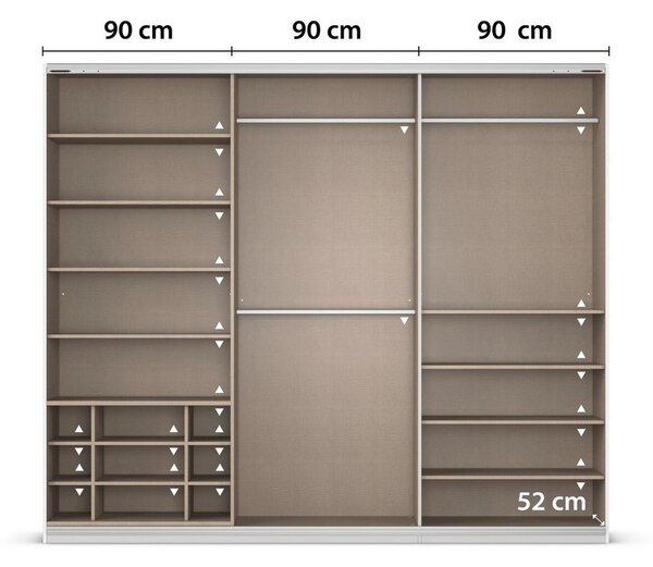 Skříň s posouvacími dveřmi KULMBACH, šířka 271 cm