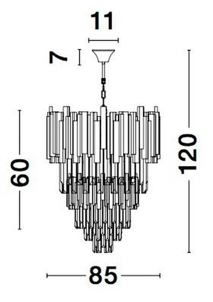 Nova Luce Grane E14 závěsné svítidlo skleněný lustr Ø730 mm