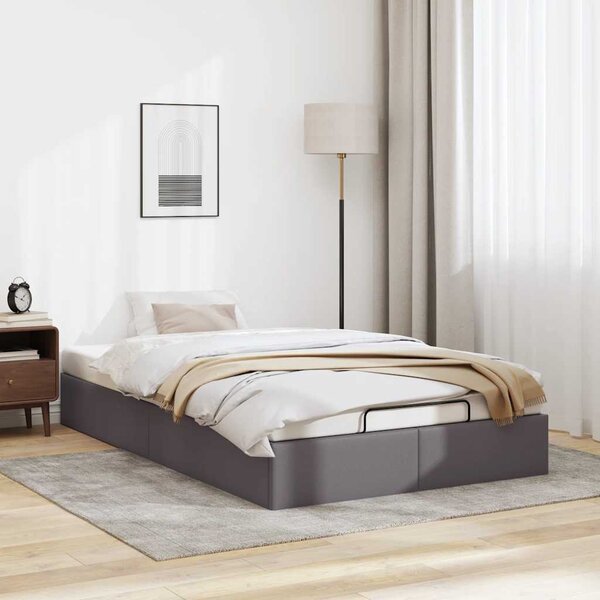 Osmanský rám postele bez matrace šedá 120x190 cm umělá kůže 3310792