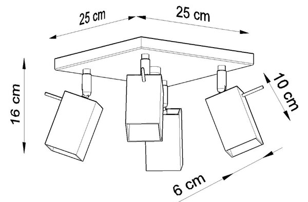 Sollux Lighting Stropní svítidlo MERIDA 4 bílé