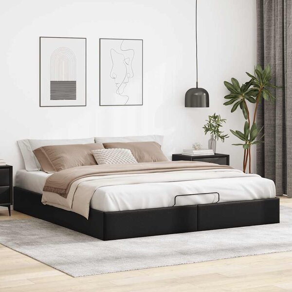 Osmanský rám postele bez matrace černá 160x200 cm umělá kůže 3310809