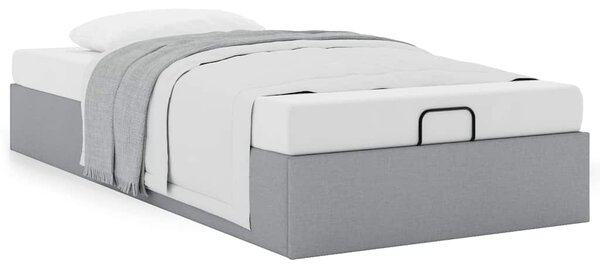 Osmanský rám postele bez matrací světle šedá 80x200cm textil 3310833