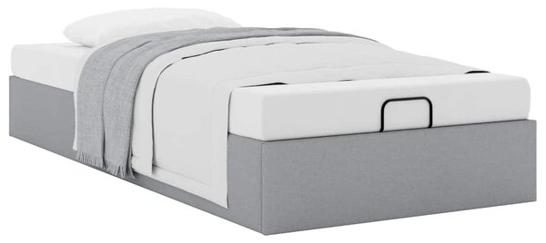 Osmanský rám postele bez matrací světle šedá 80x200cm textil 3310833