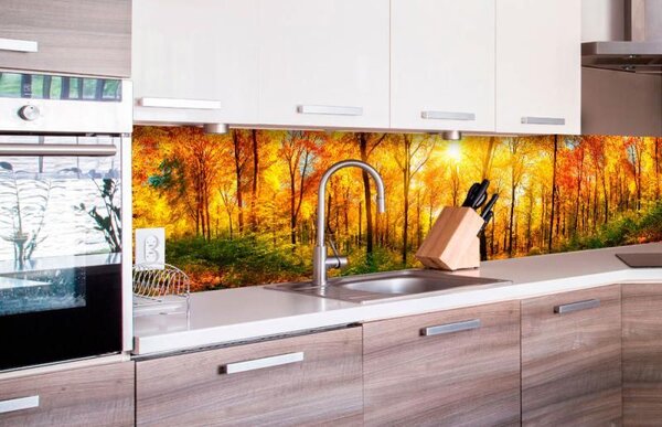 Samolepící tapety za kuchyňskou linku, rozměr 260 cm x 60 cm, slunný les, DIMEX KI-260-084