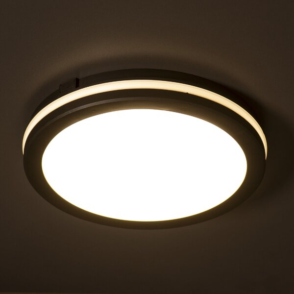 BENO ECO stropní LED 12W, 1150lm(NW), CCT 3000/4000/6500K, IP65, černá