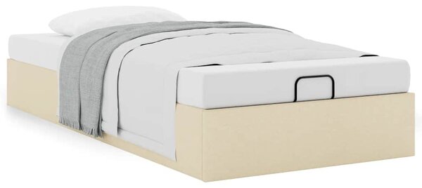 Osmanský rám postele bez matrací krémově 80x200 cm textil 3310838
