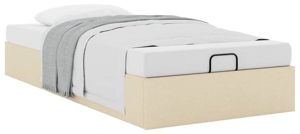Osmanský rám postele bez matrací krémově 80x200 cm textil 3310838
