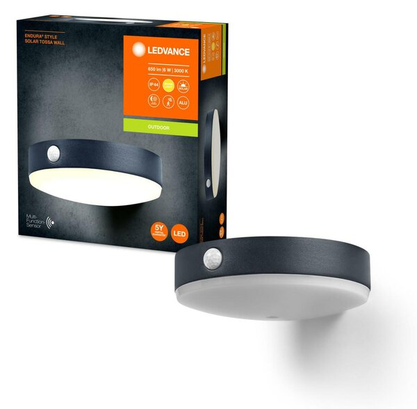 LEDVANCE venkovní nástěnné svítidlo ENDURA Style Solar Tossa Wall Sensor 6W 3000K 4058075766303