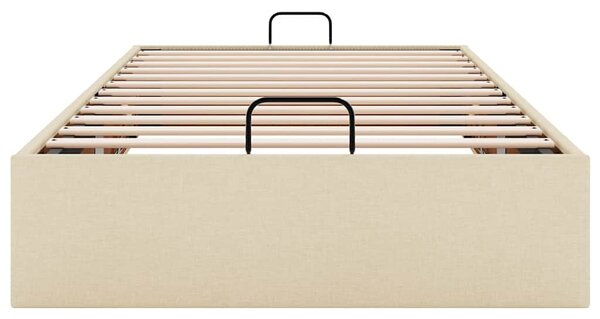 Osmanský rám postele bez matrací krémově 80x200 cm textil 3310838
