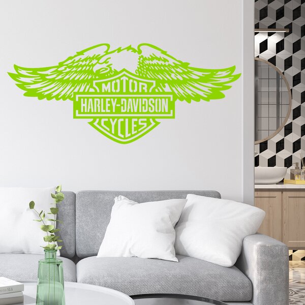 Živá Zeď Samolepka Harley Davidson orel Barva: růžová, Velikost: 60 x 26 cm