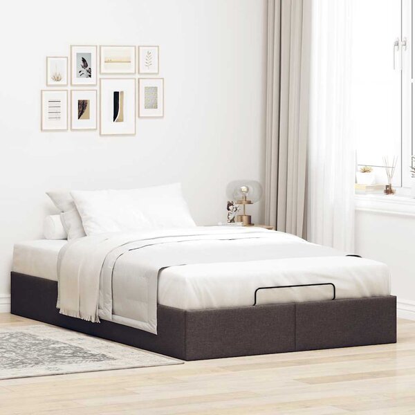 Osmanský rám postele bez matrací tmavě šedá 120x190 cm textil 3310864