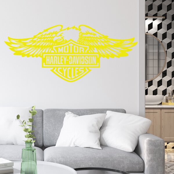 Živá Zeď Samolepka Harley Davidson orel Barva: růžová, Velikost: 60 x 26 cm