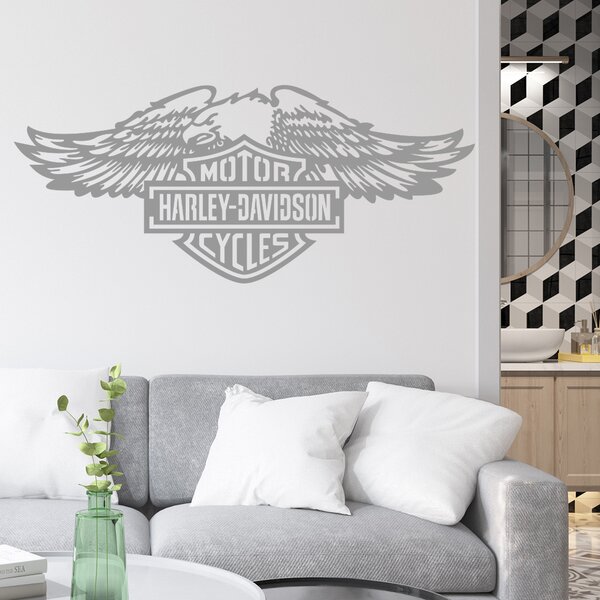 Živá Zeď Samolepka Harley Davidson orel Barva: růžová, Velikost: 60 x 26 cm