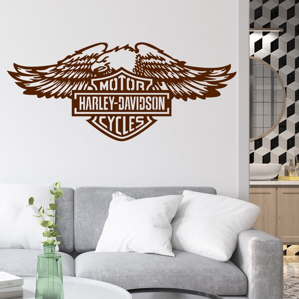 Živá Zeď Samolepka Harley Davidson orel Barva: růžová, Velikost: 60 x 26 cm