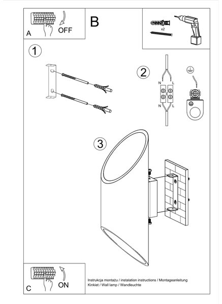 Sollux Lighting Nástěnné svítidlo PENNE 30 černé