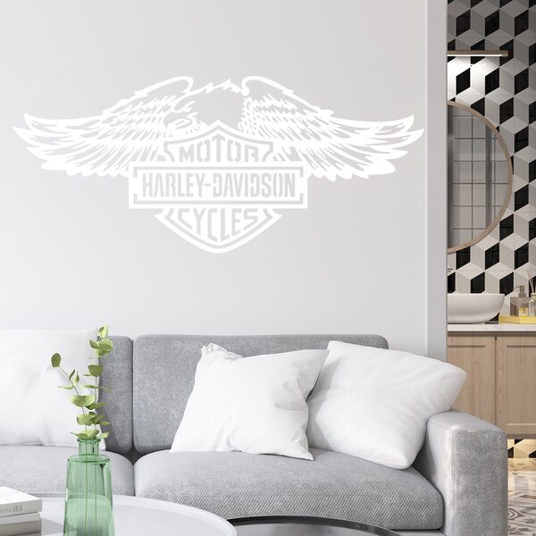Živá Zeď Samolepka Harley Davidson orel Barva: růžová, Velikost: 60 x 26 cm