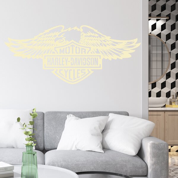 Živá Zeď Samolepka Harley Davidson orel Barva: růžová, Velikost: 60 x 26 cm