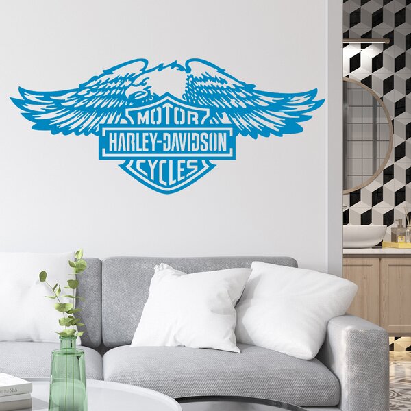 Živá Zeď Samolepka Harley Davidson orel Barva: růžová, Velikost: 60 x 26 cm