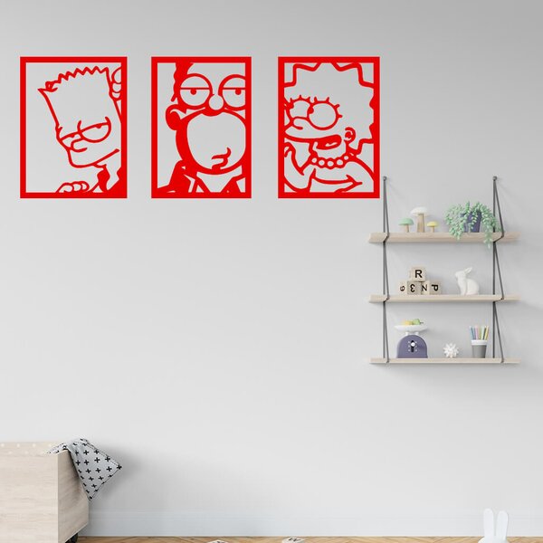 Živá Zeď Samolepka Bart Homer Lisa Simpsonovi Barva: černá