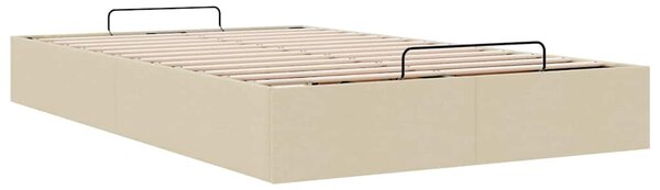 Osmanský rám postele bez matrací krémově 120x200 cm textil 3310873
