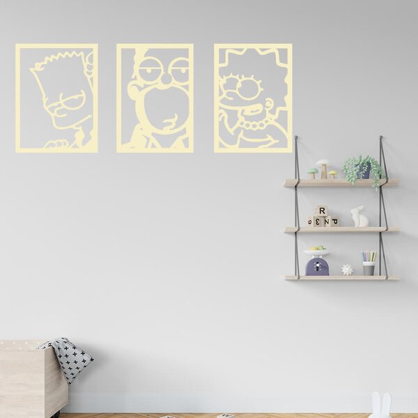 Živá Zeď Samolepka Bart Homer Lisa Simpsonovi Barva: černá