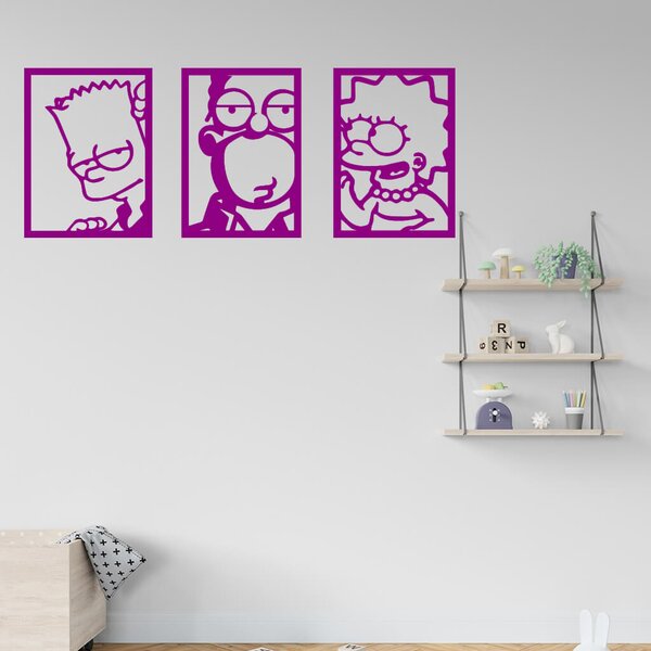 Živá Zeď Samolepka Bart Homer Lisa Simpsonovi Barva: černá